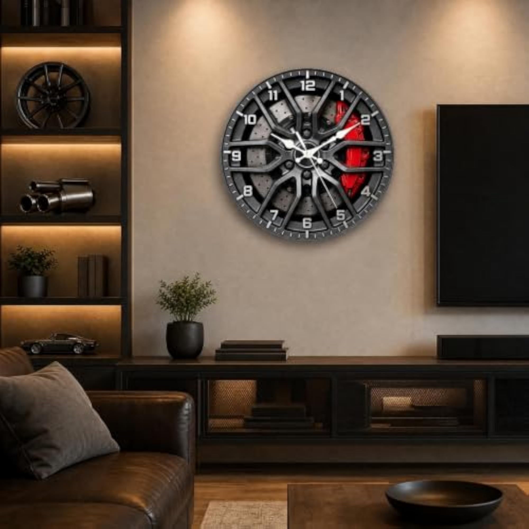 Wheel-Wall-Mounted Decorative Round Wall Clock