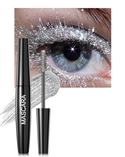 Juego de 4 rímel con purpurina para pestañas con brillo de diamante, resistente al agua y de larga duración, volumen y rimel de colores brillantes para fiestas y festivales