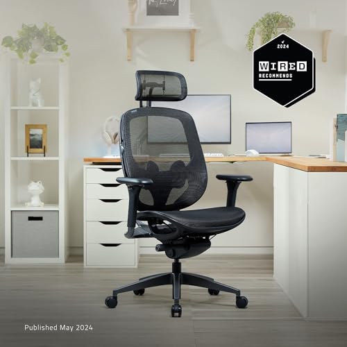 Fujin Pro - Sedia da gaming completamente regolabile con rete traspirante resistente (Tecnologia Synchro-tilt con controllo, Supporto lombare regolabile 2D) Nero - Sedia gaming - Immagine 9