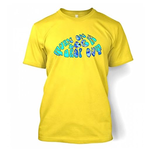 Slå på Logga in Drop Out (blå) T-shirt, Tusensköna gul, S (86/91 cm)