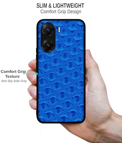 Image of Blue Diamond Design Premium 2D Printed Metal Back Case Cover for Vivo V29E 5G