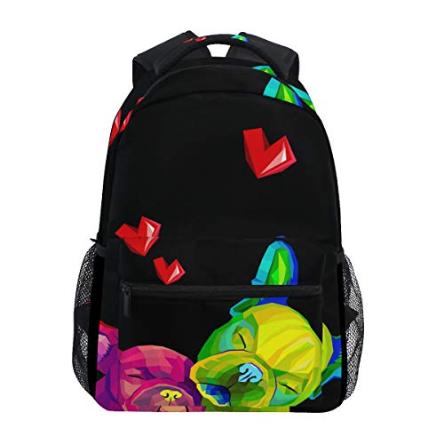 Bulldog - Zaino francese per la scuola, da viaggio, per studenti, ragazzi e ragazze, zaino per computer portatile