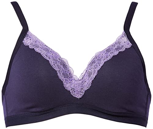 Iris & Lilly Reggiseno Imbottito in Cotone Donna 2C Blu Marino