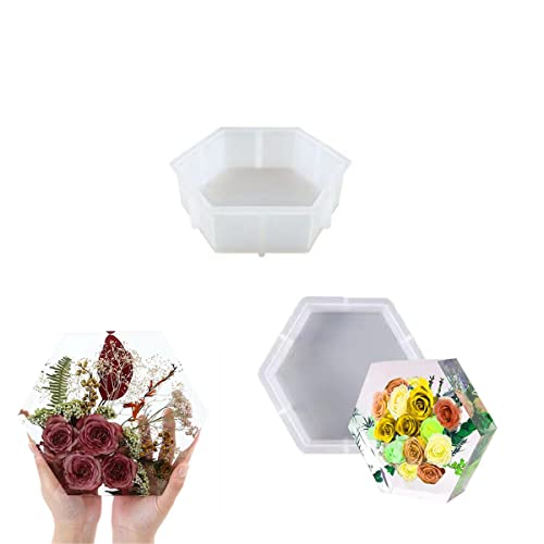 Deluisho Moules Silicone Résine, Moule Silicone Resine Epoxy avec pour la Conservation des Fleurs, la Saint-Valentin, Les Cadeaux d'anniversaire et la Décoration de Meubles (Petit) Cover