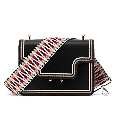 Image of Silvery Buckles Wide Shoulder Strap Adjustable Replacement Belt Crossbody Canvas Bag Handbag