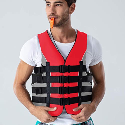 Image of Leader Accessories Adult Universal USCG Approved Life Jacket Vest Boat Vest