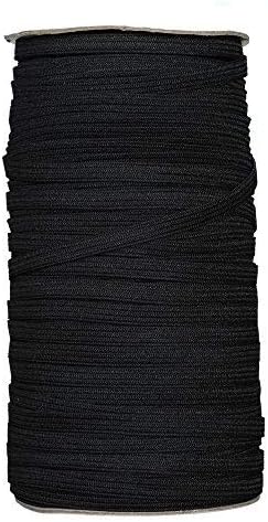 Flat Elastic Band/Elastic Band/Bungee/Heavy Stretch Knit Elastic Spool/50-Yards Length 3/8" Width(Black)