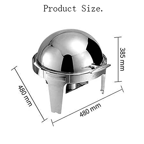 ksamwjf Chafing Dish aus Edelstahl, Chafer Runder Buffetwärmer mit Speisenpfanne, Wasserpfanne, Brennstoffhalter zum… – Bild 7