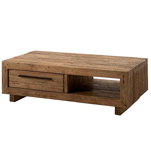 Casita Table Basse Teck Massif avec tiroirs Oregon (130cm)