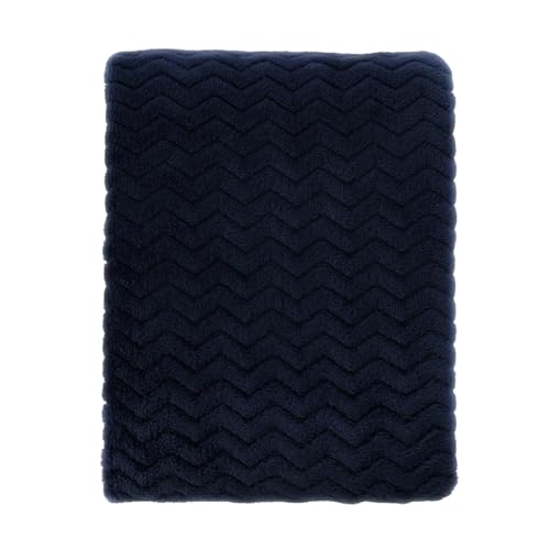 Image of CREVENT 30''X40'' Soft Cozy Warm Baby Blankets for Boys Girls Solid Color - All Season Use - Newborn Essentials (Wave Dark Blue/Navy)