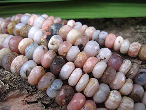 Perles opale rose du Pérou rondelles facettées pour créer un bracelet bohème chic