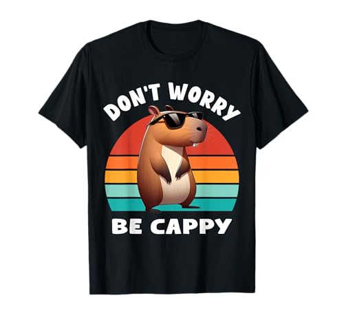 Capybara Capybara Rongeur Dont Be Worry Be Capy Retro Funny Capybara T-Shirt