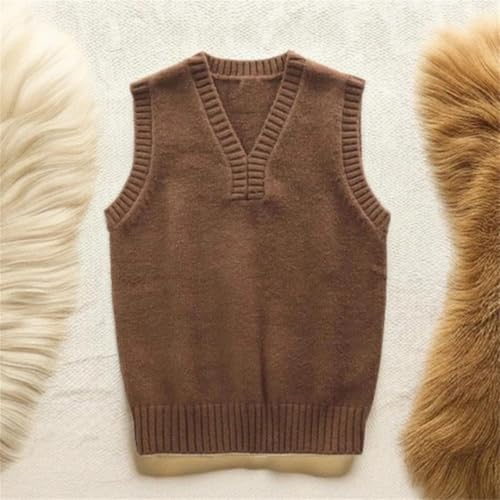 Men's Knitted Vest Solid Color Waistcoat V Neck Vintage Slim Fit Sweaters Male Sleeveless Top2