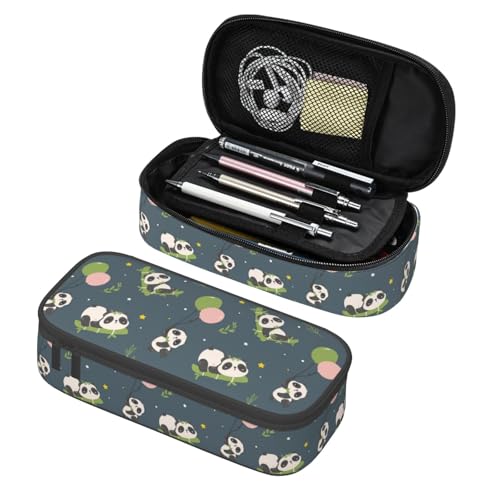 Image of Cute Panda Pencil Case Aesthetic Large Capacity Pen Pouch | Storage Bag with Compartments for Travel School Office Organizer