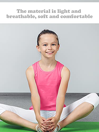 Image of SATINIOR 4 Pieces Girls Dance Tank Tops Racerback Crop Tops Sleeveless Dance Clothes for Girls Gymnastics