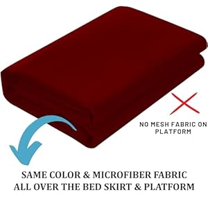   Ruffled-Bed-Skirt-with-Split-Corners-Burgundy-Queen-14-Inch-Drop-Bedskirt-Hotel-Quality-Brushed-Microfiber-Wrinkle-Free-Dust-Ruffle-Bed-Skirt-Queen-Size