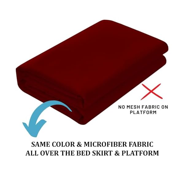   Ruffled-Bed-Skirt-with-Split-Corners-Burgundy-Queen-14-Inch-Drop-Bedskirt-Hotel-Quality-Brushed-Microfiber-Wrinkle-Free-Dust-Ruffle-Bed-Skirt-Queen-Size