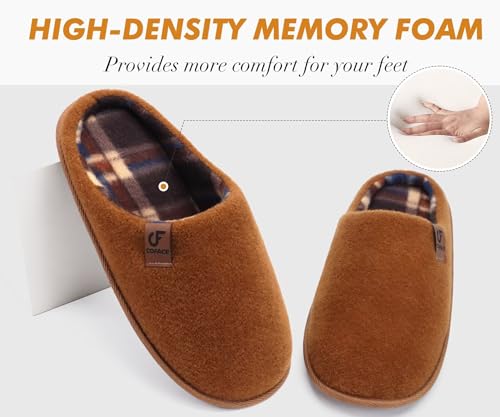Image of COFACE Unisex Mens Womens Cozy Memory Foam Scuff Slippers Casual Slip On Warm House Shoes Indoor /Outdoor Felt Sandal Slippers Size 4-15