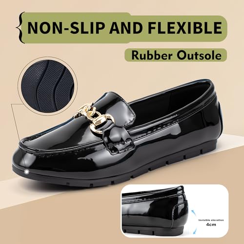 Image of ABEJOJO Women's Loafer Shoes, Comfortable Slip on Casual Flat Penny Shoes for Walking, Driving, Dressy