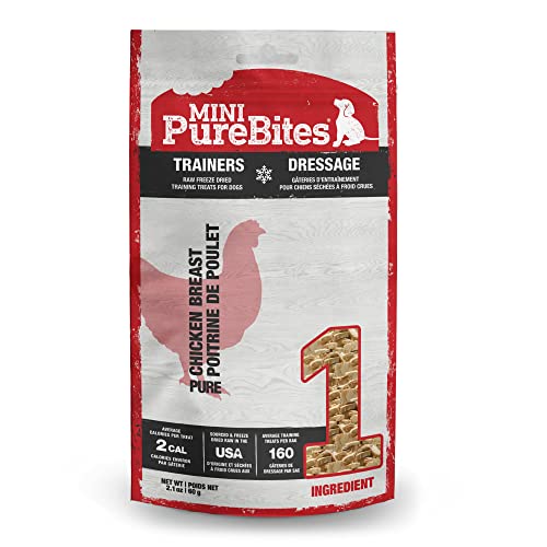 PureBites-Mini-Chicken-Freeze-Dried-Dog-Treats-1-Ingredient-Made-in-USA-21oz PureBites Mini Chicken Freeze Dried Dog Treats, 1 Ingredient, Made in USA, 2.1oz - Image 1