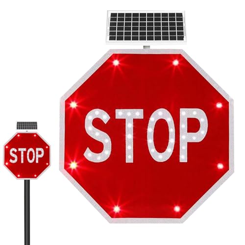Mavcobo 60 cm Solar Stoppschild LED