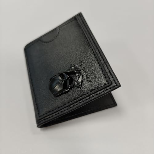 Leather Bat Wallet for Men Valentines day gift for him Personalized Gift for Husband Unique Birthday Holiday Gifts Best for Anniversary | Hero ID with 3D Metalic Superhero Mask (Bifold - 3D Mask)4