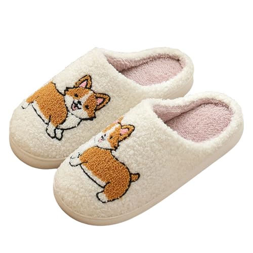 Slippers For Women 2025,Women's Cute Animal Cartoon Dog Slippers Non Slip Home Indoor Slides Memory Foam On House Shoes