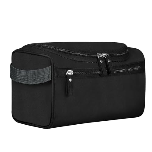 Hanging Toiletry Bag for Women and Men Traveling Makeup Large Capacity Cosmetics Portable Dopp Kit Storage Organizer Bag with Hanging Hook for Toiletries Brushes Shaving Tools (Black)