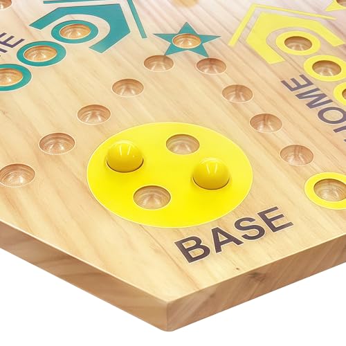 Juego de mesa de madera, doble cara, 15 pulgadas miniatura 5