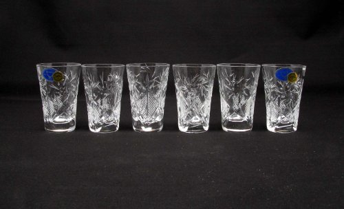 Set Of 6 Russian Cut Crystal Shot Glasses 35Ml Hand Made #TOP4