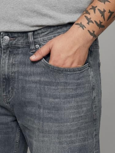 Image of Urbano Plus Men's Relaxed Fit Washed Denim Jeans Non-Stretchable