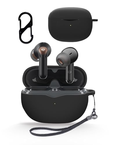 SOUNDPEATS Air4 Pro 用 ケース SpinoArmor 保護カバー 軽量 耐衝撃 装着充電可能 キズ防止 防水防塵 紛失防止 防塵 キズ防止 指紋防止 SOUNDPEATS Air4 Pro 対応 (ブラック)