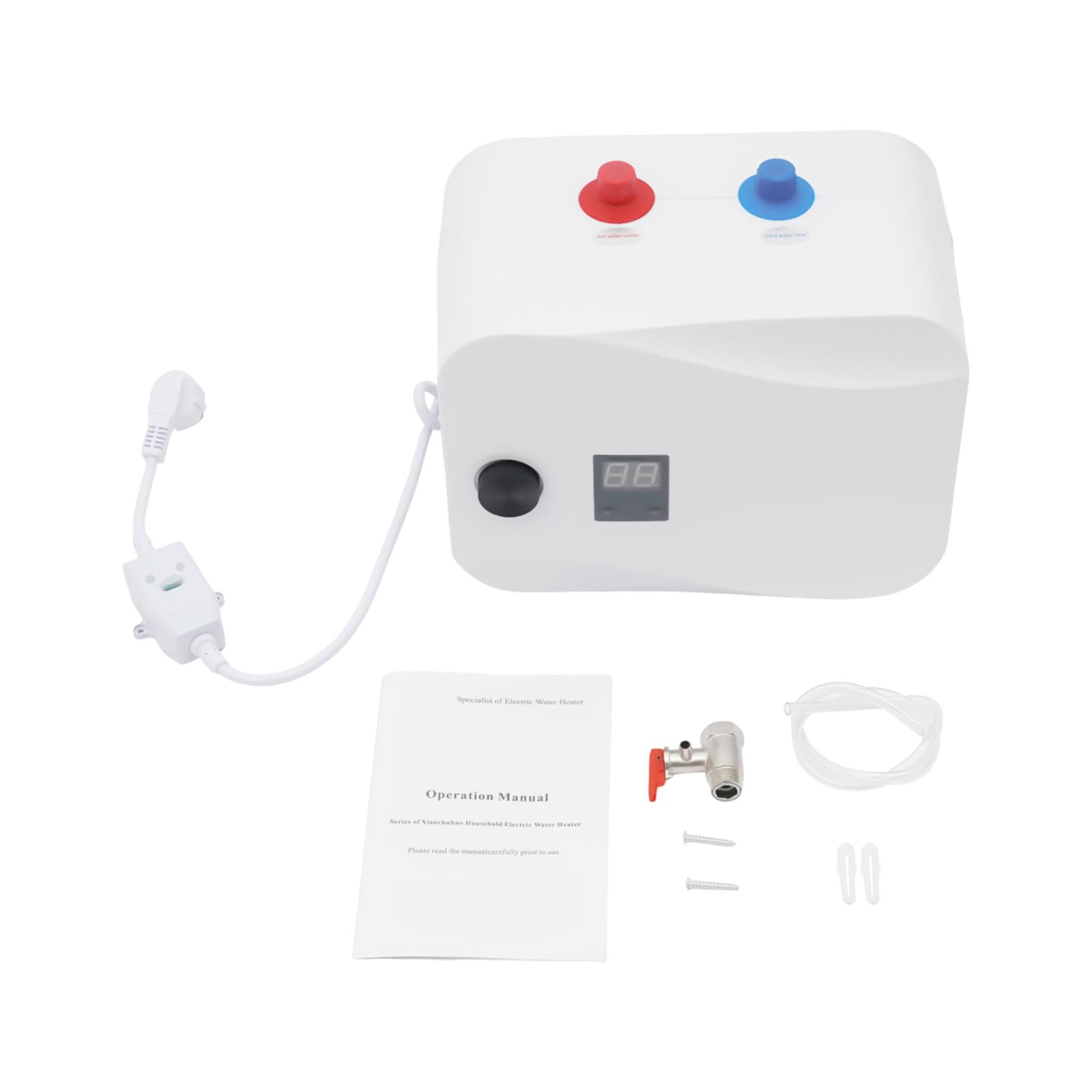 Scaldacqua elettrico istantaneo, 6 l, 30-65 °C, 1500 W | Scaldabagno da 0,75 Mpa, indicatore LED, acqua calda istantanea per lavelli da cucina, lavandini, installazione sottolavello