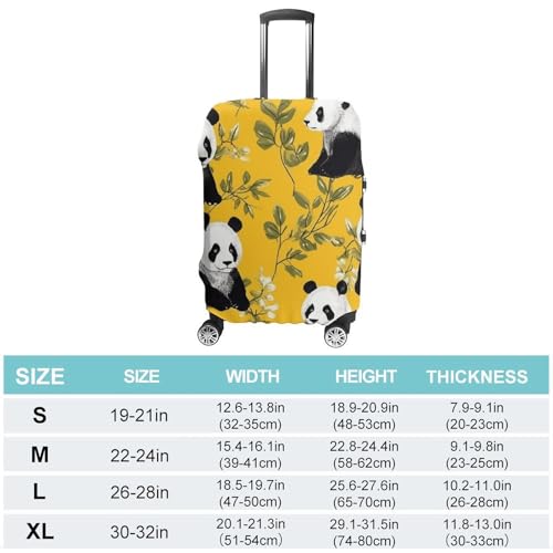 Travel Luggage Cover Suitcase Cover Suitcase Protector Panda on Yellow Background Luggage Covers Washable Baggage Cover Elastic Anti-Scratch Suitcase Case Protector for Adult Personalized Suitcase Cov2