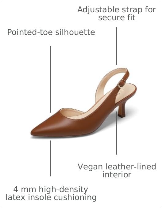 Image of DREAM PAIRS Women's Kitten Slingback Heels Pumps