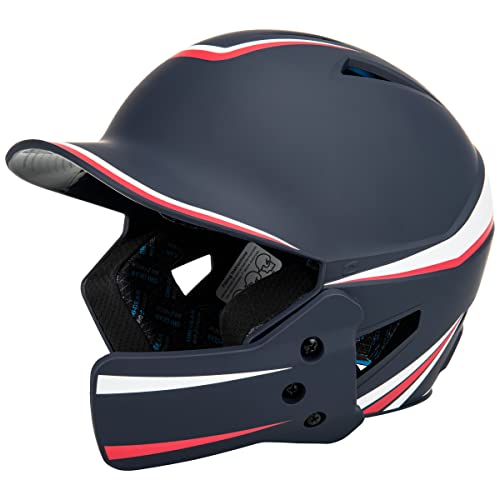 CHAMPRO HX Legend Plus Baseball Batting Helmet, Large, Scarlet, White, Navy