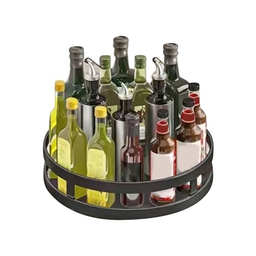 Rotating Seasoning Organizer, Rotating Spice Rack Organizer Turntable Cabinet Organizer Metal Revolving Spice Rack for Kitchen