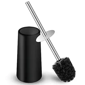 IXO Toilet Brush and Holder, Toilet Brush with 304 Stainless Steel Long Handle, Toilet Bowl Brush for Bathroom Toilet-Ergonomic, Elegant,Durable?Black?