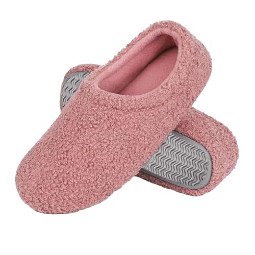 Womens & Mens Cozy House Slippers Comfy Soft Fluffy Warm Slipper Fuzzy Curly Fur Memory Foam Loafer Slippers Teddy Fleece Bedroom Sock Shoes Comfy Diabetic Shoes