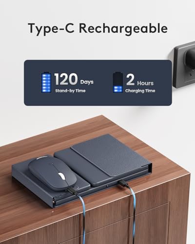 Image of Foldable Keyboard and Mouse, Samsers Folding Bluetooth Keyboard Combo, 2.4G + BT5.0 x 2, Full-Size Portable Travel Keyboard & Rechargeable Wireless Mouse for Windows Android iOS Mac OS, Midnight
