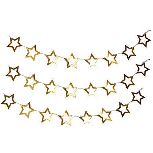 LRWEY Fairy Garden Pentagram Pull Flag Star Shape Pull Flag Backdrop Decoration Flag Decoration 24Pcs