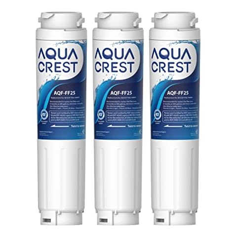 3x AQUACREST 644845 Kühlschrank Wasserfilter Ersatz, Kompatibel mit Bosch Ultra Clarity 644845, Siemens Neff Miele 740560 00740560 9000194412 REPLFLTR10 Haier 0060820860 0060218743 Cover