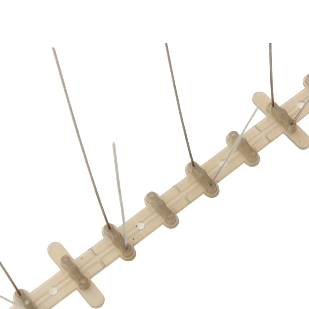 Dissuasore per piccioni, set da 20 pezzi, 10 m, per tetto, grondaia, balcone, con base in plastica e punte in acciaio inox