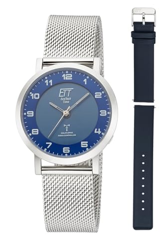 ETT Eco Tech Time Funk Solar Damen Uhr Analog mit Edelstahl,Leder Armband ELS-11617-32MS