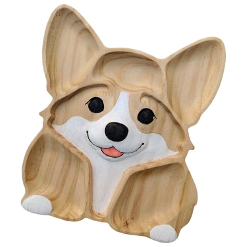 Tabla de quesos para perros – Fuente para servir | Tabla de charcutería con divisores - Bandeja de madera para servir carne de queso de postre, regalo para dueños de perros para Navidad, cumpleaños, i