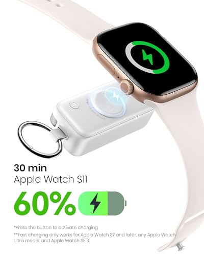 Image of INIU 3-in-1 Portable Charger, Small 5000mah Power Bank with Built-in USB C Cable and Watch Charger, 20W PD Fast Charging Battery Pack, Travel Charger for iPhone 16 15, Apple Watch, etc