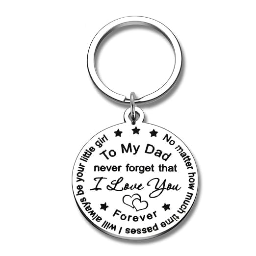 Dad Gifts Keychain from Daughter Fatherââ‚¬â„¢s Day Birthday Christmas Gift for Father Daddy Never Forget I Love You Forever I Will Always Be Your Little Girl Thanksgiving Day