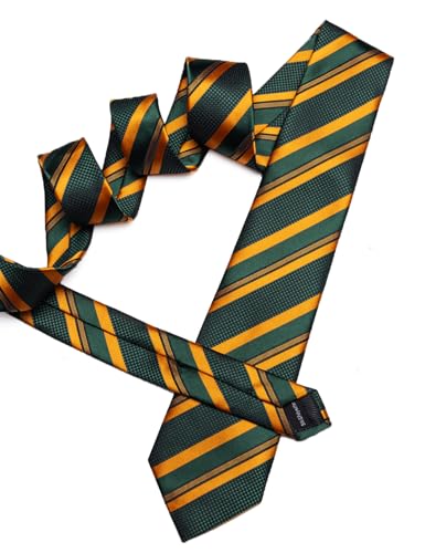 Image of Barry.Wang Mens Tie Set Plaid Check Neckties Formal Business Wedding Luxury Pocket Square Cufflinks
