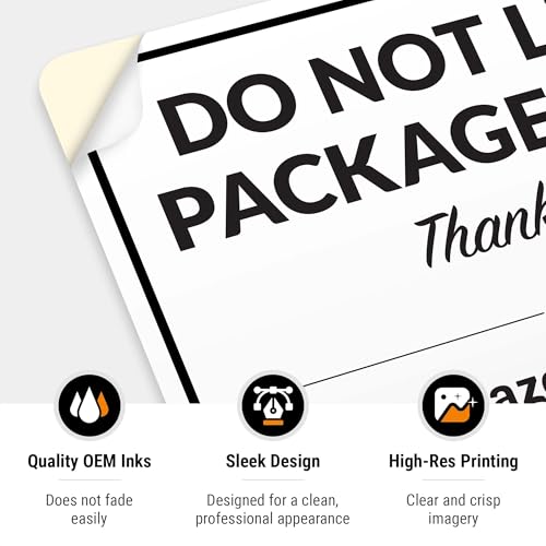 Image of Package Delivery Sign, Delivery Instructions Do Not Leave Package Here Sign, 10x7 Inches, 4 Mil Vinyl Decal Stickers Weather Resistant, Made in USA