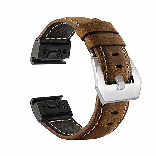 Bracelet de montre en cuir chic pour Garmin Fenix 6 Pro et Approach S62